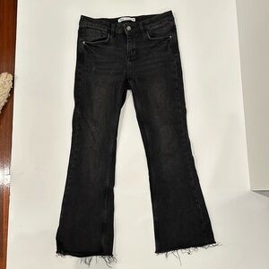 Zara black jeans size 4. Cropped with slight flare at bottom